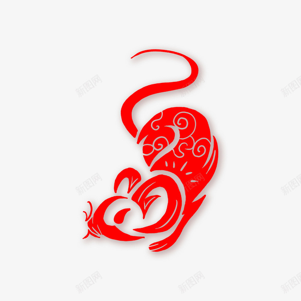 鼠年窗花拜年png免抠素材_88icon https://88icon.com 剪纸 新图网 窗花 老鼠 鼠年拜年