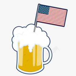 美国啤酒卡通插画矢量图素材