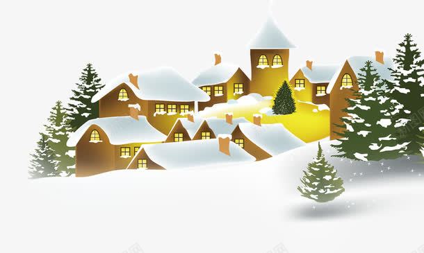 冬季房屋png免抠素材_88icon https://88icon.com 圣诞促销 圣诞节 雪房子 雪松