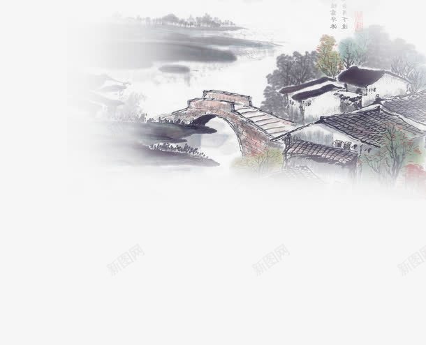 江南烟雨png免抠素材_88icon https://88icon.com 气候 江南 江浙地区 烟雨