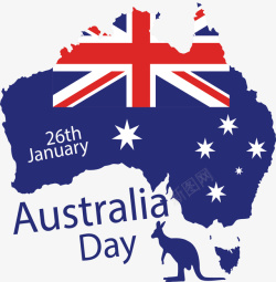 AustraliaDay澳大利亚国旗地图矢量图高清图片