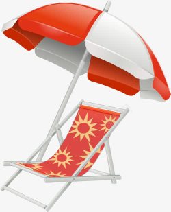 夏天躺椅遮阳伞高清图片
