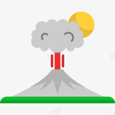 创意火山喷发火山图标图标