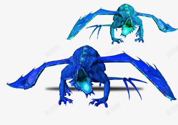 蓝色凶猛巨龙png免抠素材_88icon https://88icon.com 凶猛风格 巨龙 游戏设计素材 蓝色 魔幻生物