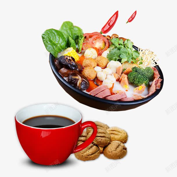 饮食饮品png免抠素材_88icon https://88icon.com 丸子 咖啡 杯子 绿色蔬菜 蔬菜 蘑菇 香肠 鲜香 麻辣烫
