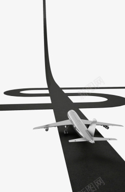 跑道手绘飞机延伸跑道图标图标