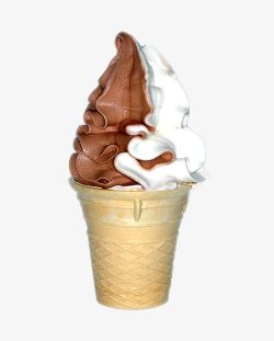 巧克力甜筒双色冰淇淋高清图片