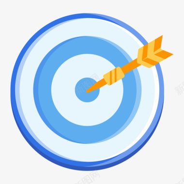 蓝色商务风蓝色圆环目标射箭与安娜苏图标图标