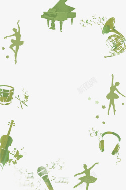 绿色创意音乐舞蹈背景素材