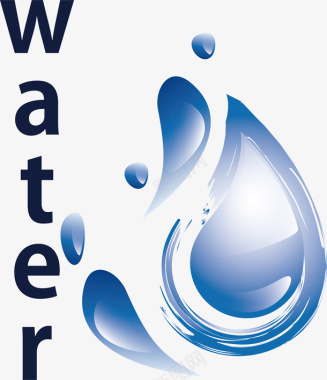 免费下载蓝色水滴节水相关LOGO矢矢量图图标图标