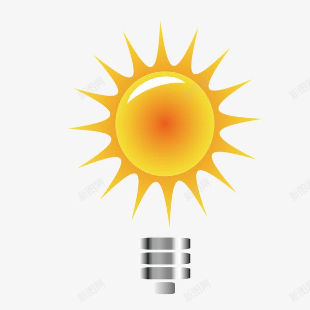 太阳光led灯泡png免抠素材_88icon https://88icon.com LED小灯泡 led灯泡 光明 创意设计 可爱 太阳 有希望