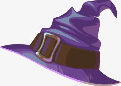 紫色卡通巫师帽素材