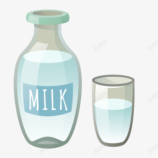 卡通牛奶瓶矢量图ai免抠素材_88icon https://88icon.com 卡通 厨房 烘培 牛奶 食材 饮品 饮料 矢量图