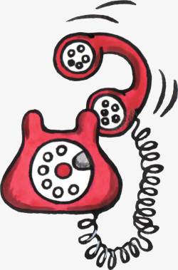 电话铃声卡通红色电话图标高清图片