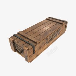 米色木制弹药箱长条木制弹药箱高清图片