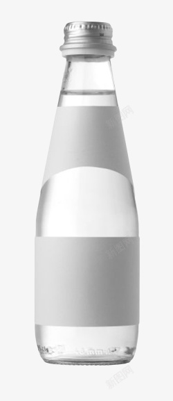 透明解渴带贴纸窄口的一瓶饮料实素材