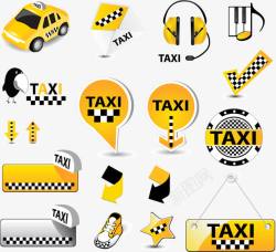 出租车顶灯标签标识图标高清图片