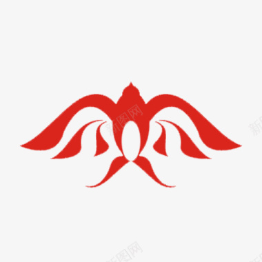 红色小鸟展翅的红色燕子标志图标图标