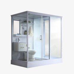 淋浴房长方形带卫生间整体淋浴房高清图片