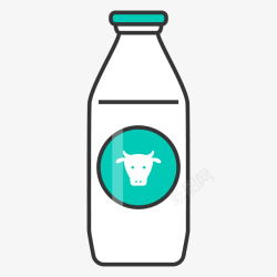 一瓶牛奶沐浴露一瓶手绘的扁平化牛奶矢量图高清图片