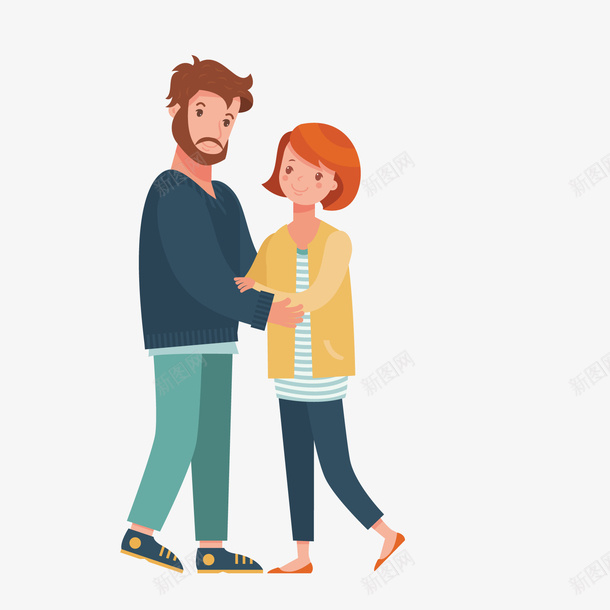 在一起的夫妻矢量图ai免抠素材_88icon https://88icon.com PNG免抠图下载 卡通  我的家人 爱情 牵绊 矢量图 装饰