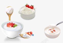 草莓酸奶饮品素材