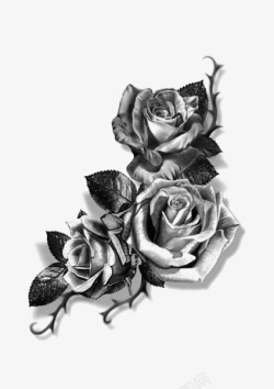 创意纹身素描玫瑰高清图片