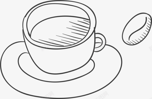 珍珠奶茶黑白杯子矢量图图标图标