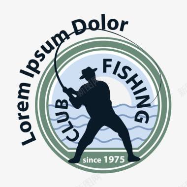 欧美钓鱼钓鱼协会徽章logo矢量图图标图标