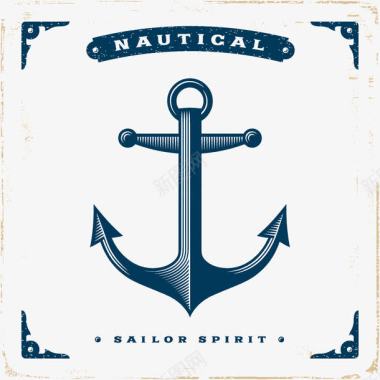 创意公益手绘logo复古航海主题图标图标