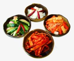 开胃泡菜四样韩国料理开胃小菜高清图片