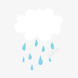 抽象云朵和雨滴卡通雨滴高清图片