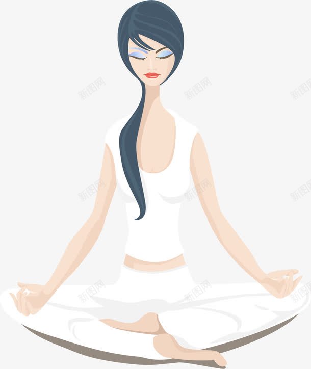 练瑜伽的美女png免抠素材_88icon https://88icon.com 修练 减压 卡通 宁静 放松 瑜伽 白色瑜伽服 美女