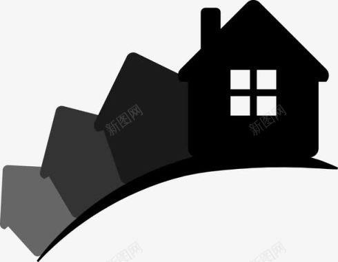 服务站房子黑色创意房子图标图标