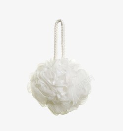 网纱雨伞白色挂绳沐浴球高清图片