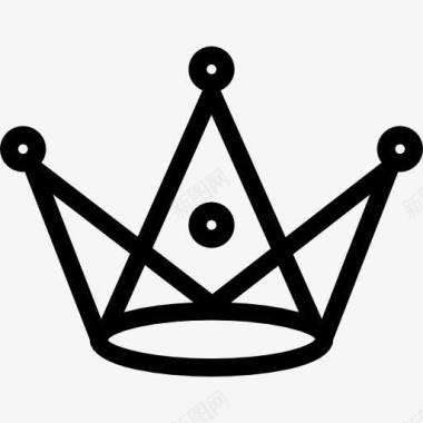 王冠与三角形和圆形的标图标图标