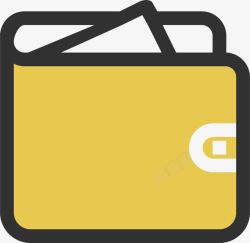 软件按钮黄色钱包图标高清图片