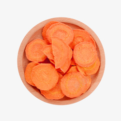 果蔬脆片一碟红色的胡萝卜干脆片高清图片