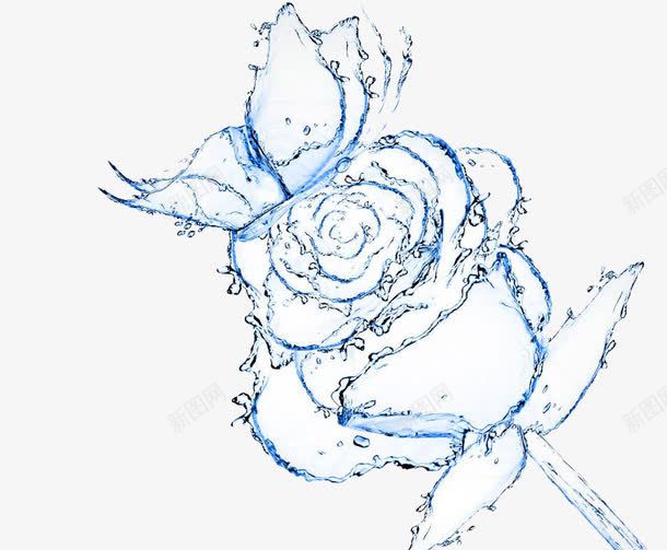 溅开的水中玫瑰和气泡png免抠素材_88icon https://88icon.com 平面 水中 水中气泡 水珠 浮动 玫瑰 蓝色 设计