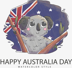 手绘的考拉澳大利亚日矢量图素材