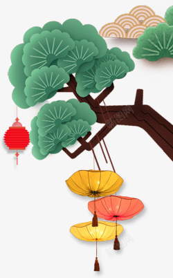 中国传统佳节中国传统佳节挂红灯高清图片