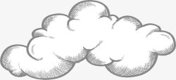 扁平卷曲的细致描绘云朵素材