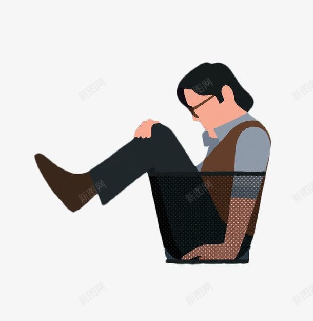 垃圾桶里的男人png免抠素材_88icon https://88icon.com 垃圾桶 消极 男人 颓废