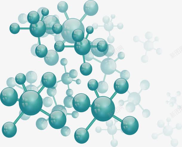 透明感分子结构png免抠素材_88icon https://88icon.com 分子 分子结构 生物分子 矢量png 绿色分子 透明感