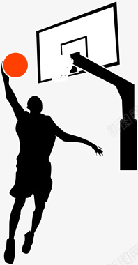 黑人篮球运动员球框灌篮篮球运动员图标图标