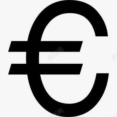 矢量银行大的欧元符号图标图标