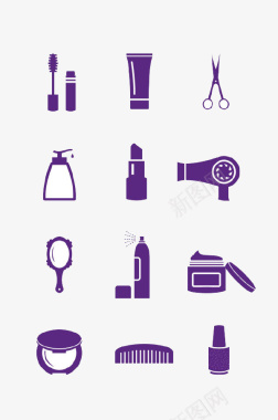 紫色树藤美容化妆图标图标
