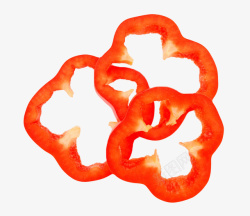 红色美味圆形切片红灯笼椒实物素材