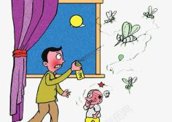 杀蚊虫漫画素材