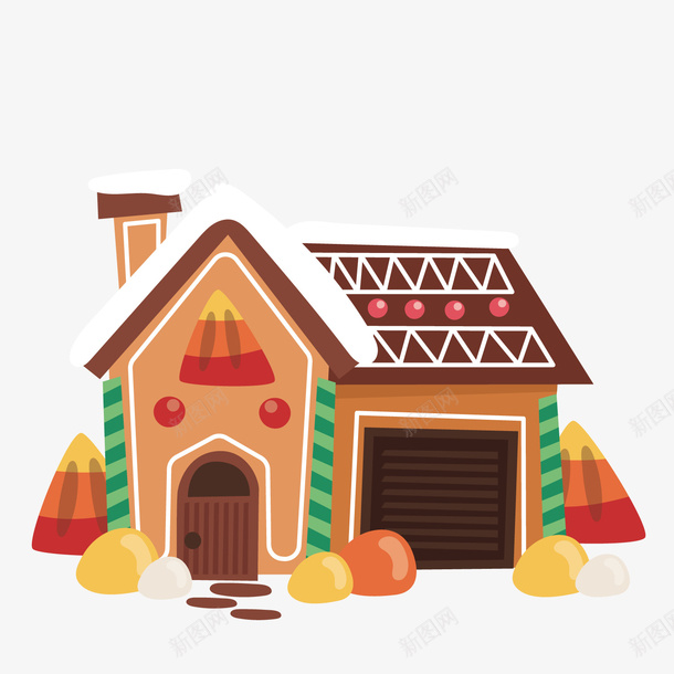 卡通糖果姜饼屋png免抠素材_88icon https://88icon.com 卡通建筑物 圣诞节装饰 姜饼屋 糖果 食物